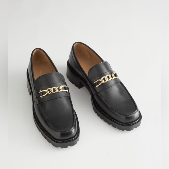 NEW Other Stories Black Leather Loafers • NWT - Picture 2 of 15